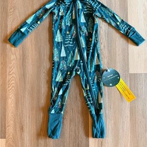 Little Sleepies Twinkling Trees Zip Convertible Pajama 6-12 months